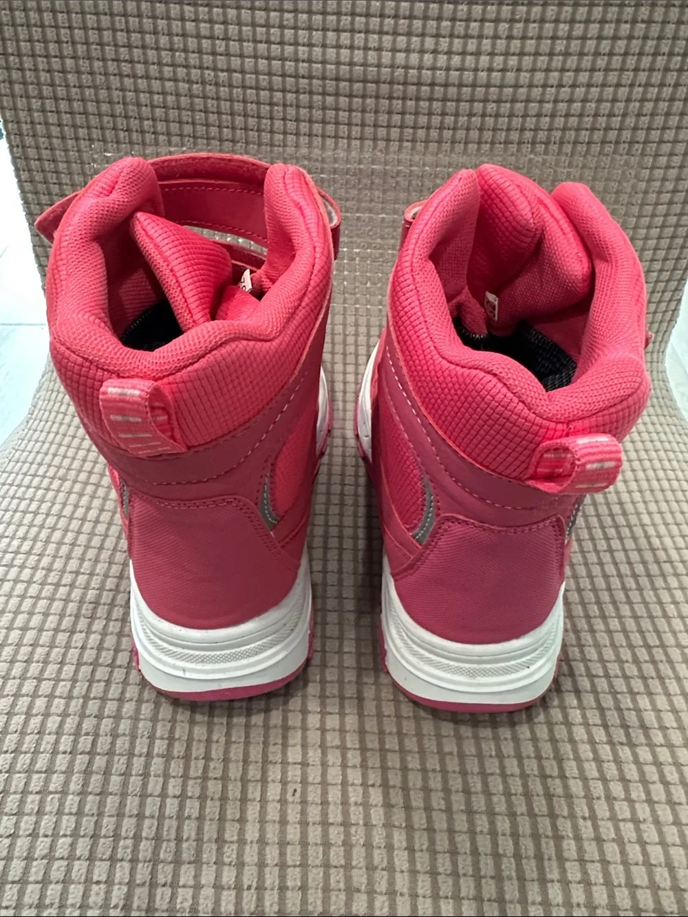 Girls 1 Pink High-Top Athletic Boots with Hook-and-Loop Straps